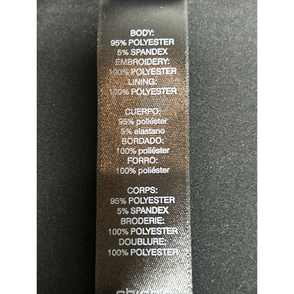 Chicos Black Label Women’s Tunic Medium Embroidered Black Floral Elegant Layered - Picture 4 of 13